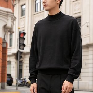 Pronto Uomo Size XL Classic Black Crewneck Sweatshirt for Men